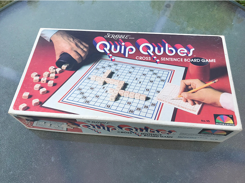 Scrabble Quip Qubes Word cross sentence Board Game 1981